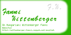 fanni wittenberger business card